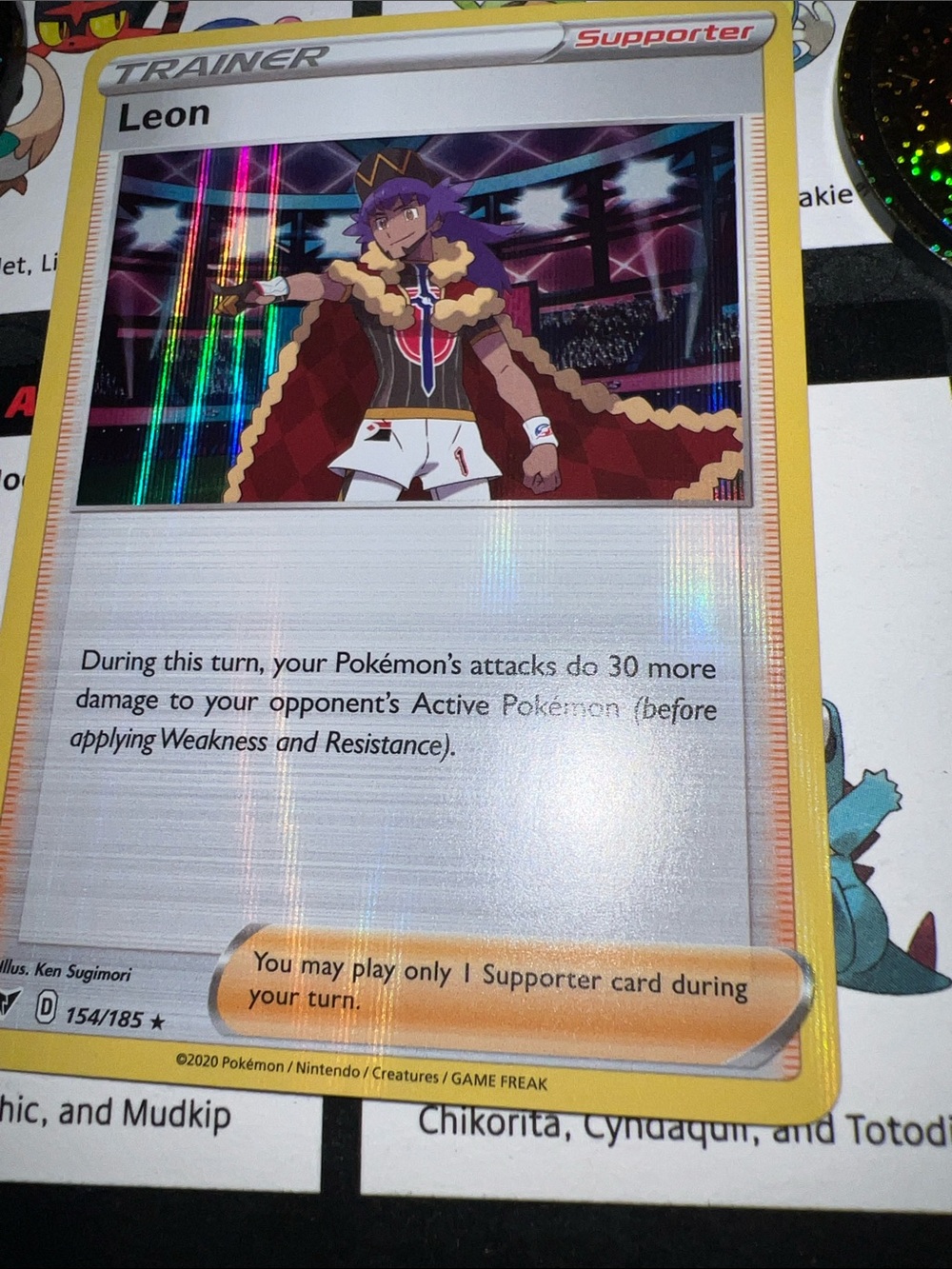 Pokemon Leon Trainer Card - Yellow Border